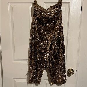 Fashion Nova Gold Sequin Dress